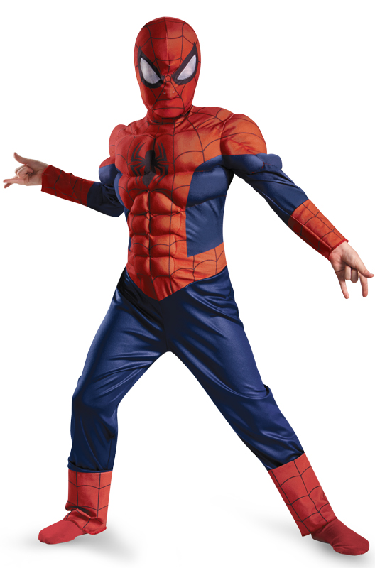 ハロウィン キャラクター コスプレ スパイダーマン Marvel Ultimate Spider-Man Muscle Light Up 子供用 衣装 男の子 女の子 小学生 かわいい 面白い ヒーロー 学園祭 文化祭 大学祭 コスチューム 仮装 変装