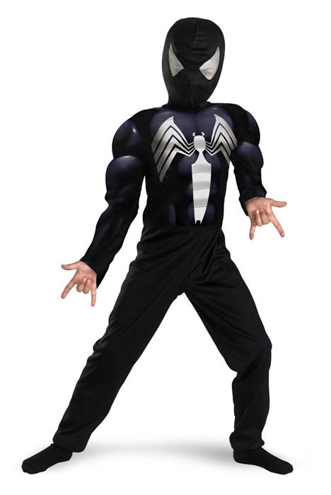 ハロウィン キャラクター コスプレ スパイダーマン Marvel Black-Suited Spider-Man Muscle 子供用 衣装 男の子 女の子 小学生 かわいい 面白い ヒーロー 学園祭 文化祭 大学祭 コスチューム 仮装 変装