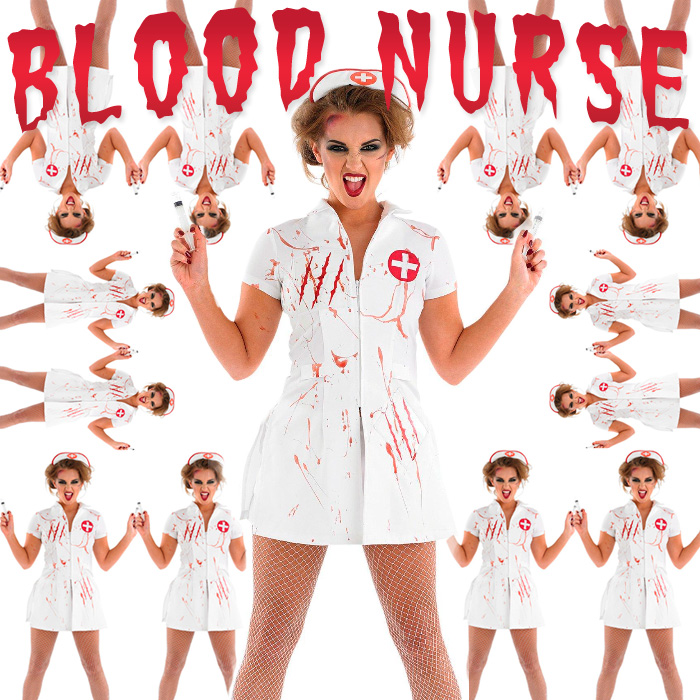 ハロウィン　Blood Nurseブラッドナース ハロウィンコスプレハロウィン衣装 大人用ナース 血コスチューム [ZQW1548]【送料無料】