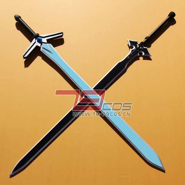 高品質 高級 コスプレ道具 オーダーメイド ソードアート・オンライン 風 武器 キリト タイプ 剣（模造）2本セット Ver.20