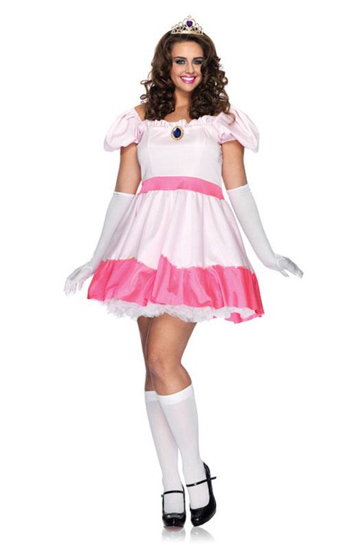 ハロウィン パーティ コスプレ スーパーマリオ ピーチ姫 Pink Princess 衣装 大人用 面白い 大きいサイズ ビッグサイズ キャラクター 学園祭 文化祭 大学祭 コスチューム 変装 仮装