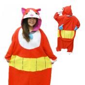 送料無料 ハロウィン 衣装 コスプレ フリース 着ぐるみ 大人用 コスチューム 妖怪ウォッチ ジバニャン BAN008 着ぐるみパジャマ ハロウイン 部屋着 イベント 文化祭 お祭り