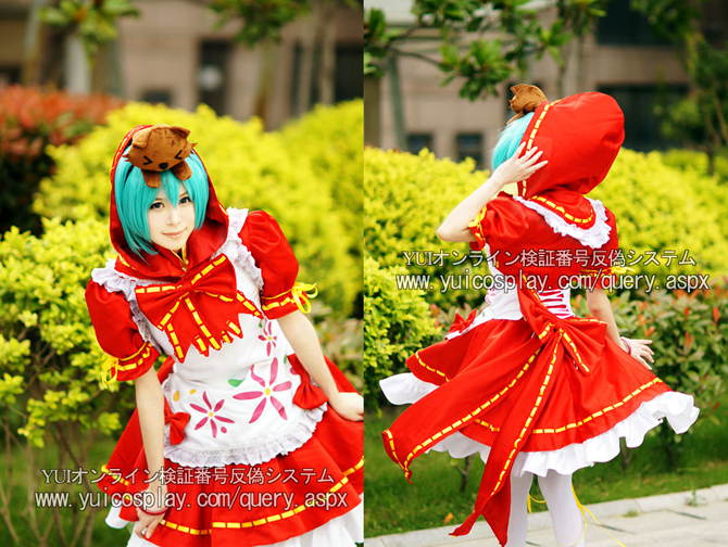ボーカロイド　ボカロ　初音ミク　みくずきん　衣装　コスプレ　S VOCALOID 初音ミク Project DIVA 2nd みくずきん コスプレ衣装