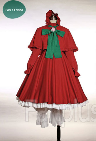 †FanPlusFriend†Rozen Maiden Cosplay Shinku Red Outfit*4pcs〜6サイズ〜※お取寄せ・オーダーメイド商品（選択肢以外のサイズはご相談ください)