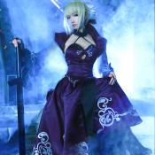 【即納】Fate/Grand Order 黒 Saber SABER ALTER アルトリア・ペンドラゴン セイバー オルタ コスプレ衣装 変装 COSPLAY COS コスチューム イベント仮装 キャラクター仮装 ウエイトレス オソロ服 Nero ネロ イブニング ドレス Fate/stay night Fate/kaleid liner